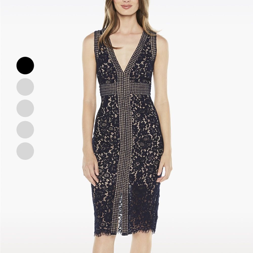 Bardot Morgan Lace Dress Black Midi S